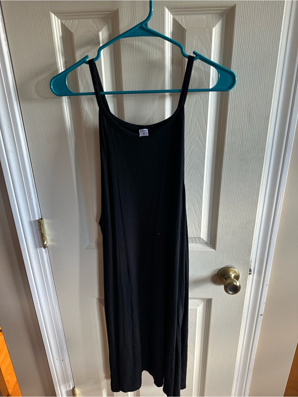 Old Navy Black Midi Slip Dress with Spaghetti Straps